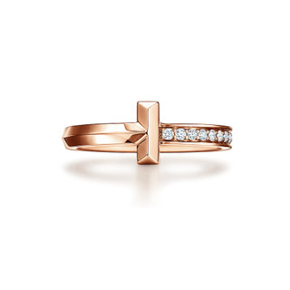 Tiffany&Co. 蒂芙尼 T1 系列 GRP11292 18K玫瑰金窄式钻石戒指戒指