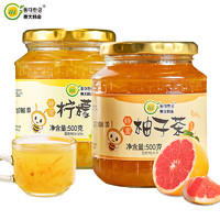 东大韩 金蜂蜜柚子茶+柠檬茶 500g*2