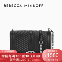 Rebecca MinkoffCHEVRON QUILTED LOVE单肩斜挎包大号 BLACK