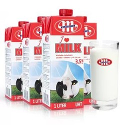 妙亚（Mlekovita）波兰原装进口牛奶 全脂牛奶UHT纯牛奶1L*12瓶整箱装 *2件