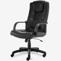 京东PLUS会员：博泰(BJTJ) 电脑椅子 办公椅 家用转椅 职员椅黑色皮椅BT-9753H
