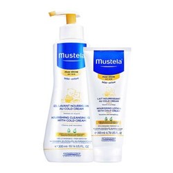 Mustela 妙思乐 滋润洗发沐浴露300ml+保湿润肤乳200ml  *2件 +凑单品