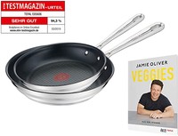 Tefal 特福 Jamie Oliver 拉丝平底锅套装 不锈钢 2-teilig E011S2.VEG