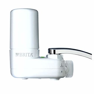 Brita 水龙头滤水系统，水龙头过滤系统，带过滤器更换提醒，减少铅，无 BPA，仅适合标准水龙头 - 基本，白色