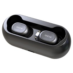 QCY  T1C 5.0真无线蓝牙耳机 分离式跑步运动耳麦 迷你隐形微型超小双耳入耳式 苹果/安卓手机通用 黑色