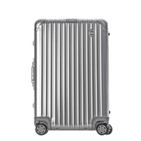 EBEN拉杆箱32英寸铝镁合金行李箱男女万向轮金属硬箱旅行箱 银色 32吋 需托运 出国长途
