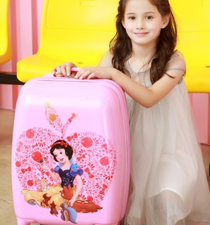Disney 迪士尼儿童拉杆箱女行李箱万向轮登机箱可爱卡通小孩旅行箱 白雪公主 18英寸 粉色 DSGZ-1708-0001-2