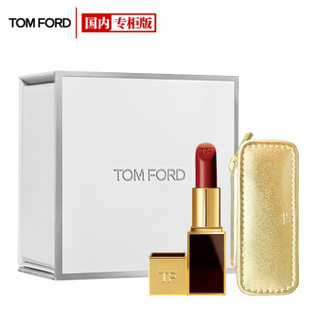 汤姆福特(TOM FORD)经典黑管口红礼盒(TF烈焰幻魅唇膏16# 3g+奢金口红套+礼盒) *2件