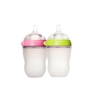 comotomo 可么多么 婴儿奶瓶全硅胶奶瓶 粉色250ml+绿色250ml