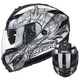 台湾SOL摩托车头盔男女夏季双镜片揭面盔带LED灯机车全盔四季安全帽特大号