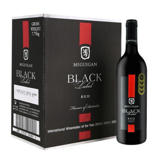 McGUIGAN 麦格根 黑牌红葡萄酒  澳洲原瓶进口升级装半甜型红酒整箱 750ml*6