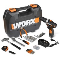 PLUS会员：WORX 威克士 WX129.5 家用手电钻工具套装 59件套