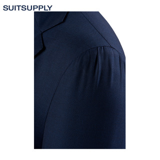Suitsupply-Jort蓝色羊毛丝混纺鸟眼商务休闲男士西装套装