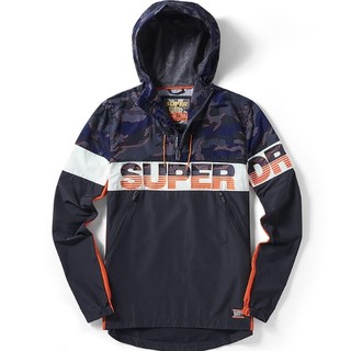 Superdry 极度干燥 男士薄款连帽半拉链长袖夹克SM50012PTM 迷彩/灰蓝色M