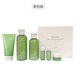 硬核补贴、考拉海购黑卡会员： innisfree 悦诗风吟 绿茶精粹平衡保湿套装（水200ml+15ml+乳液160ml+15ml+洁面膏150ml+霜10ml）