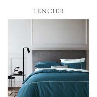 LENCIER 兰叙 卡特 全棉贡缎80支北欧简约四件套 藏青 1.5m