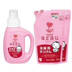 亲皙宝贝araubaby日本进口婴儿洗衣液 天然皂液正品800ml 720ml*2