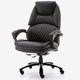 京东PLUS会员：博泰（BJTJ）电脑椅 办公椅子家用可躺 午休椅 转椅老板椅黑色皮椅BT-90715H