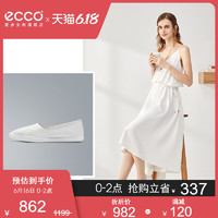 ECCO爱步天使鞋小白鞋女 2020新款平底一脚蹬鞋单鞋女 简约208603
