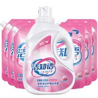 洁知语 洗衣液 家庭组合套装（瓶装2kg+袋装1kg*6袋）