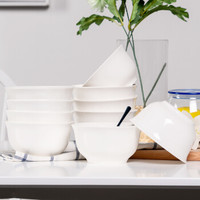 移动专享：DiXi 帝喜 陶瓷饭碗套装 纯白饭碗 10个装
