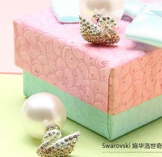 SWAROVSKI 施华洛世奇 5215037 渐变色天鹅耳钉