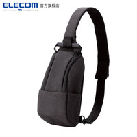 宜丽客（ELECOM）单肩包挎包多功能休闲运动摄影小胸包斜跨背包男女包 黑色 *7件