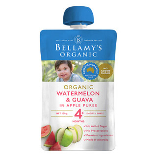 贝拉米 Bellamy’s 婴幼儿辅食 西瓜番石榴苹果泥120g/袋 4个月以上宝宝适用 澳洲原装进口 *10件