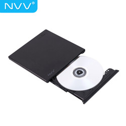 NVV 外置光驱 DVD刻录机USB移动光驱 台式机笔记本电脑高速光盘刻录机外接光驱 免装驱动 拉丝黑ND-2
