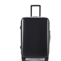 90分 拉杆箱 拉链旅行箱 PC铝框登机箱 20英寸行李箱  细磨砂纯黑色 （冰岛）