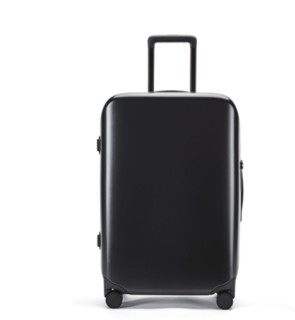 90分 拉杆箱 拉链旅行箱 PC铝框登机箱 20英寸行李箱  细磨砂纯黑色 （冰岛）