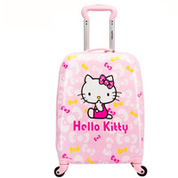 日本hellokitty儿童拉杆箱女公主卡通女孩韩版可爱女童行李箱密码18英寸小清晰学生少女旅行箱粉色