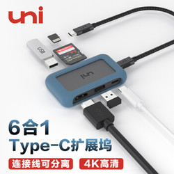 uni Type-C扩展坞苹果MacBook华为戴尔笔记本USB-C转HDMI转换器4K投屏PD充电