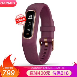 佳明（GARMIN）智能运动手环 vivosmart 4 酒红色 血氧监测光学心率睡眠监测 防水触摸久坐提醒运动健康手环