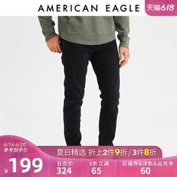 AEO黑色牛仔裤男士修身小脚弹力长裤American Eagle 0117_4595 *3件