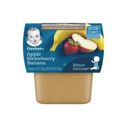 Gerber/嘉宝 苹果草莓香蕉泥 2段 113g*2 盒装 *14件 +凑单品