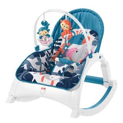 费雪（Fisher-Price）婴幼儿益智玩具 多功能轻便摇椅深邃蓝款 GDJ42