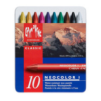瑞士凯兰帝CARAN D'ACHE 10色非水溶蜡笔金属盒装NEOCOLOR系列原装进口7000.310