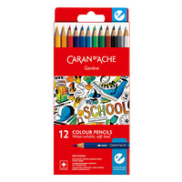 瑞士凯兰帝CARAN D'ACHE 12色水溶彩铅School line系列1290.712