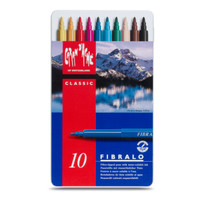 瑞士凯兰帝CARAN D'ACHE 10色水溶性水彩笔彩色笔画笔绘画手绘彩笔金属盒装FIBRALO系列原装进口185.310