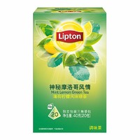 立顿Lipton 花果茶 摩洛哥风味薄荷柠檬 三角茶包袋泡茶叶调味茶2g*20包 *6件