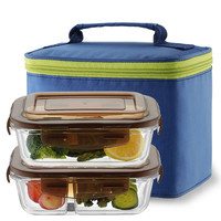 SUPOR 苏泊尔 TK2003E 保鲜盒套装 1010ml+960ml 棕色盖