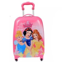 迪士尼(Disney)儿童可坐拉杆箱爱莎公主16寸行李箱万向轮旅行箱18寸男童女童轻便登机箱小箱子 18寸新冰雪粉色-带密码锁