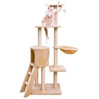 美悦宠物猫爬架猫窝猫树通天柱一体抓板多层跳台抓柱猫咪玩具剑麻别墅用品 1.38米 米色多层猫爬架 *3件