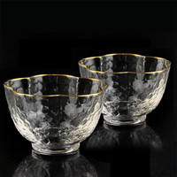 艾芳贝儿（AlfunBel） 日式金边锤纹品茗杯 梅花款品杯(两只装) *3件