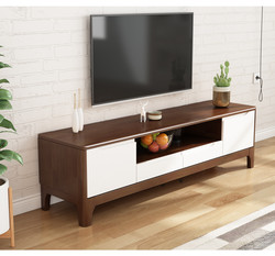 北欧实木电视柜现代简约小户型客厅影视柜胡桃色卧室电视机柜地柜