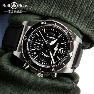 BELL & ROSS 柏莱士 BR V3系列 BR V3-94 Chrono Black Steel 手表