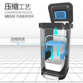 可压缩垃圾桶家用厨房大号有带盖脚踏式拉圾筒客厅脚踩圾圾桶商用