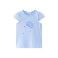 Annil 安奈儿 女童网纱袖子短袖