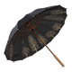 美度（MAYDU）竹芯伞16骨长柄复古晴雨伞创意直杆情侣伞男女通用 M1136黑色 *3件
